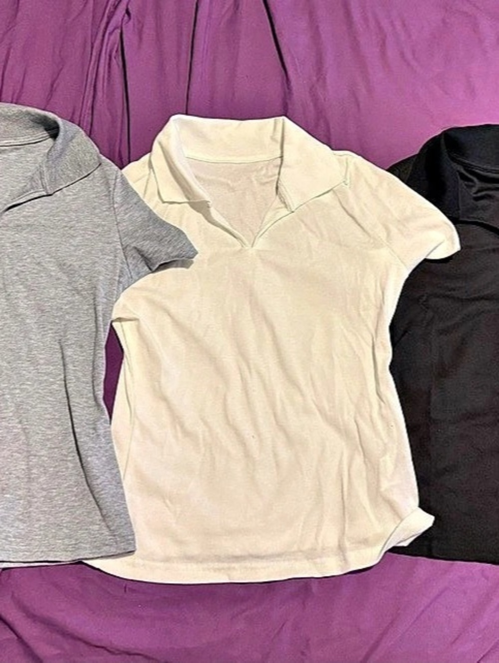 Women's Short Sleeve knitted Polo Shirt 3-Pack